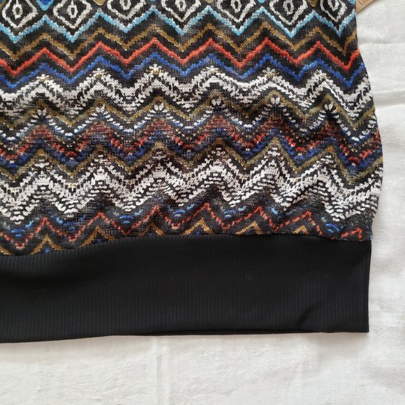 HAUTE PROJECT Lightweight Herringbone Multicolor Women's Pullover Sweater SZ M - Picture 4 of 12